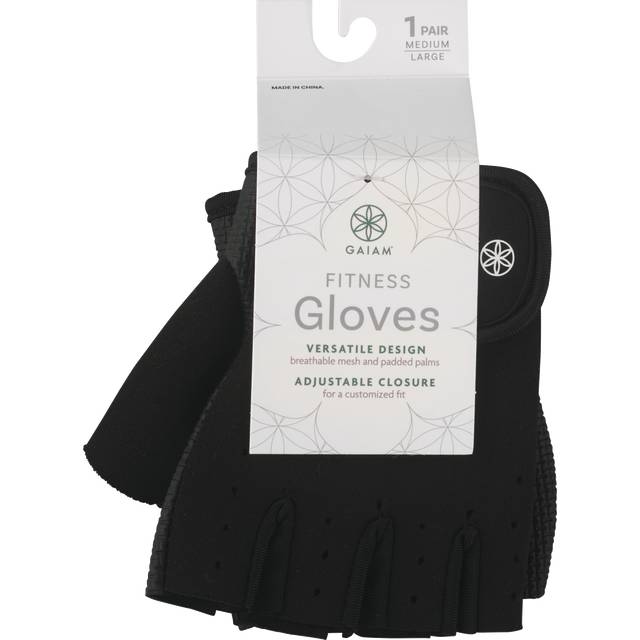 Gaiam Fitness Gloves, Medium-Large, Black