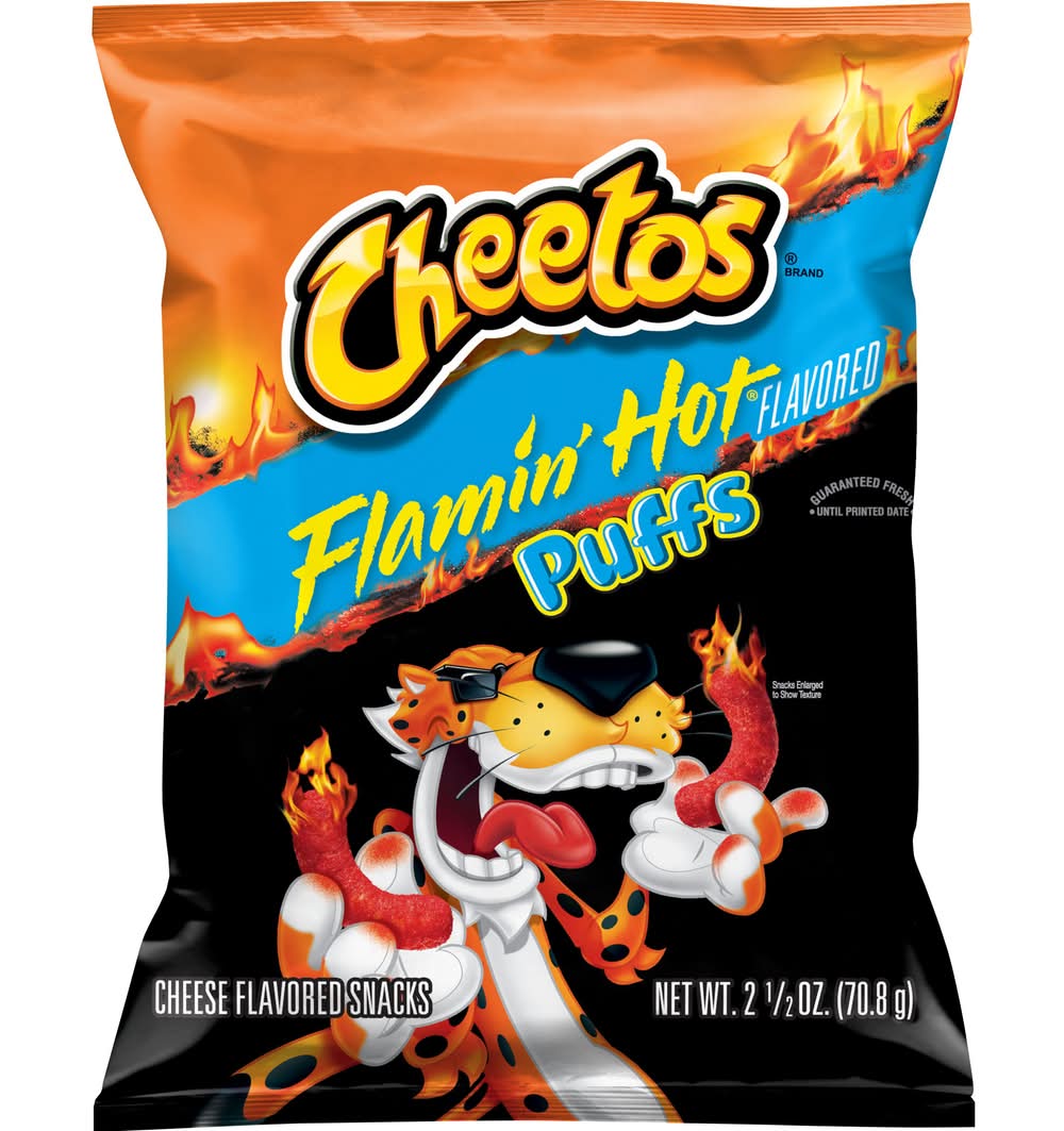 Cheetos Flamin' Hot Puffs Snacks, Cheese (2.5 oz)