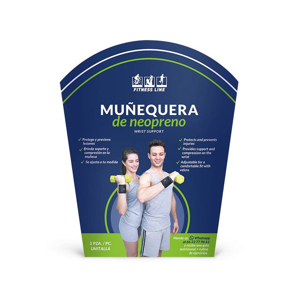Fitness Line · Muñequera de neopreno unitalla (30 g)