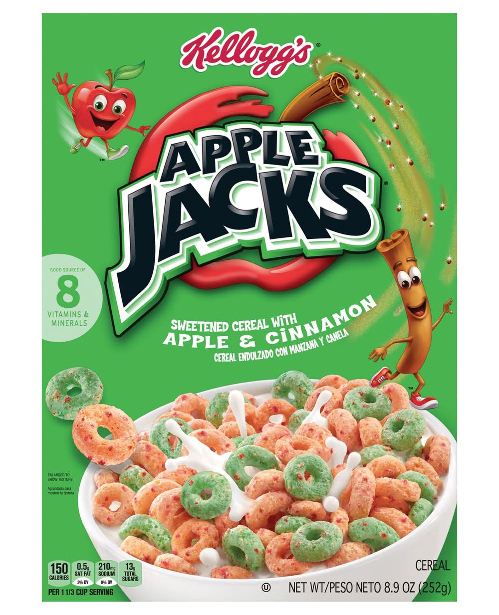 Kellogg's Jacks Sweetend Cereal, Apple & Cinnamon (8.9 oz)