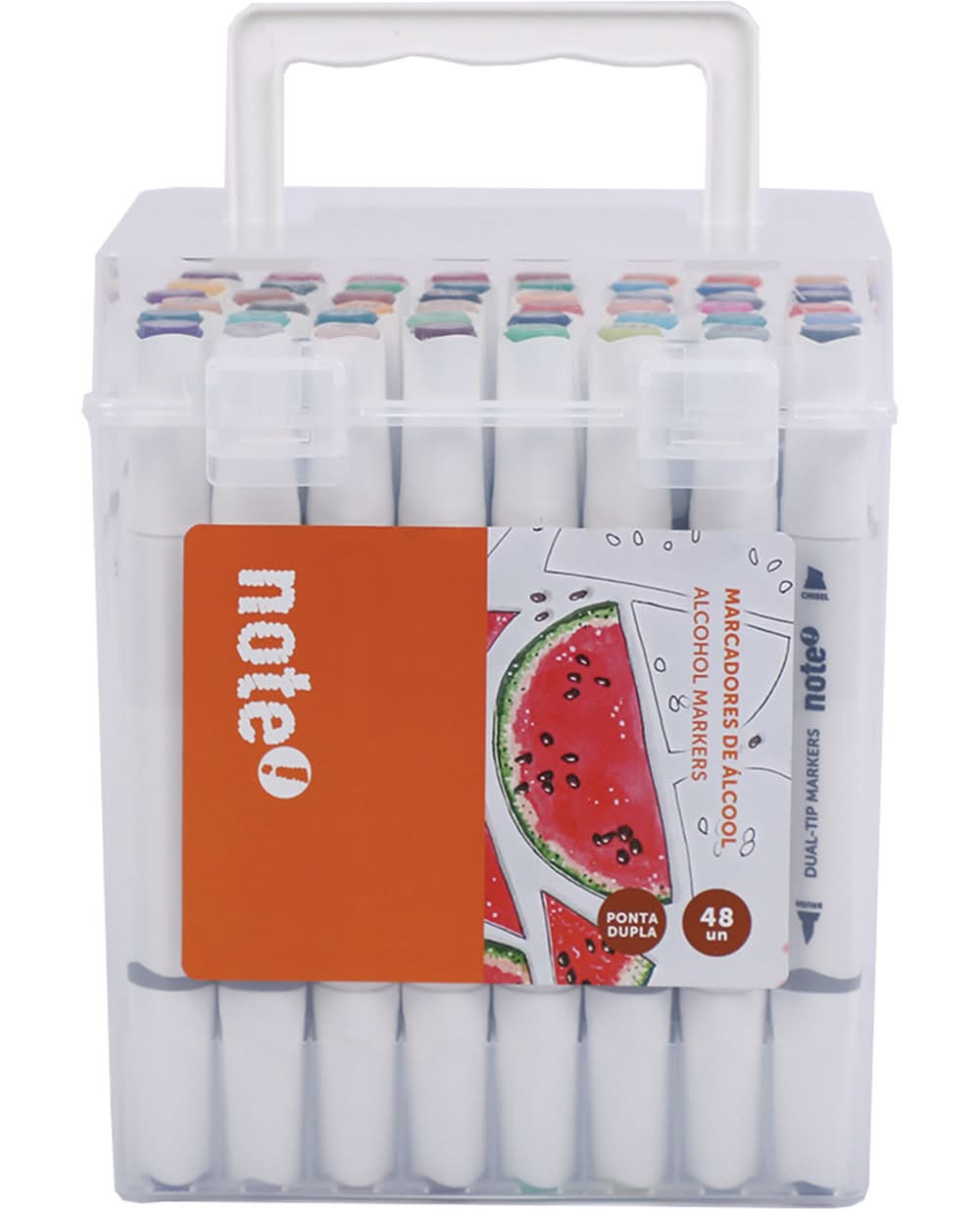 Conjunto 48 Marcadores Ponta Dupla Base Álcool Note!