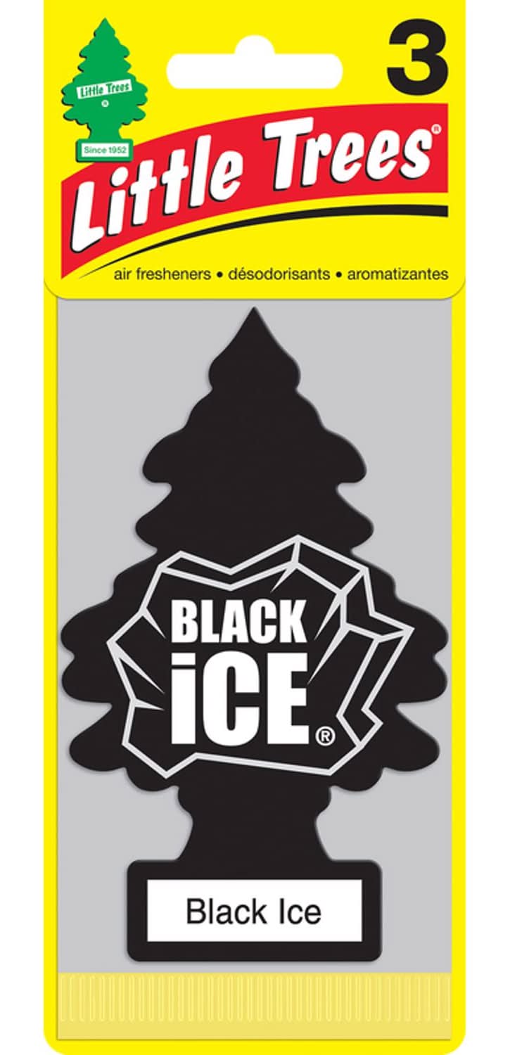 Little Trees Black Ice Scent Car Air Freshener Solid 3 Pk