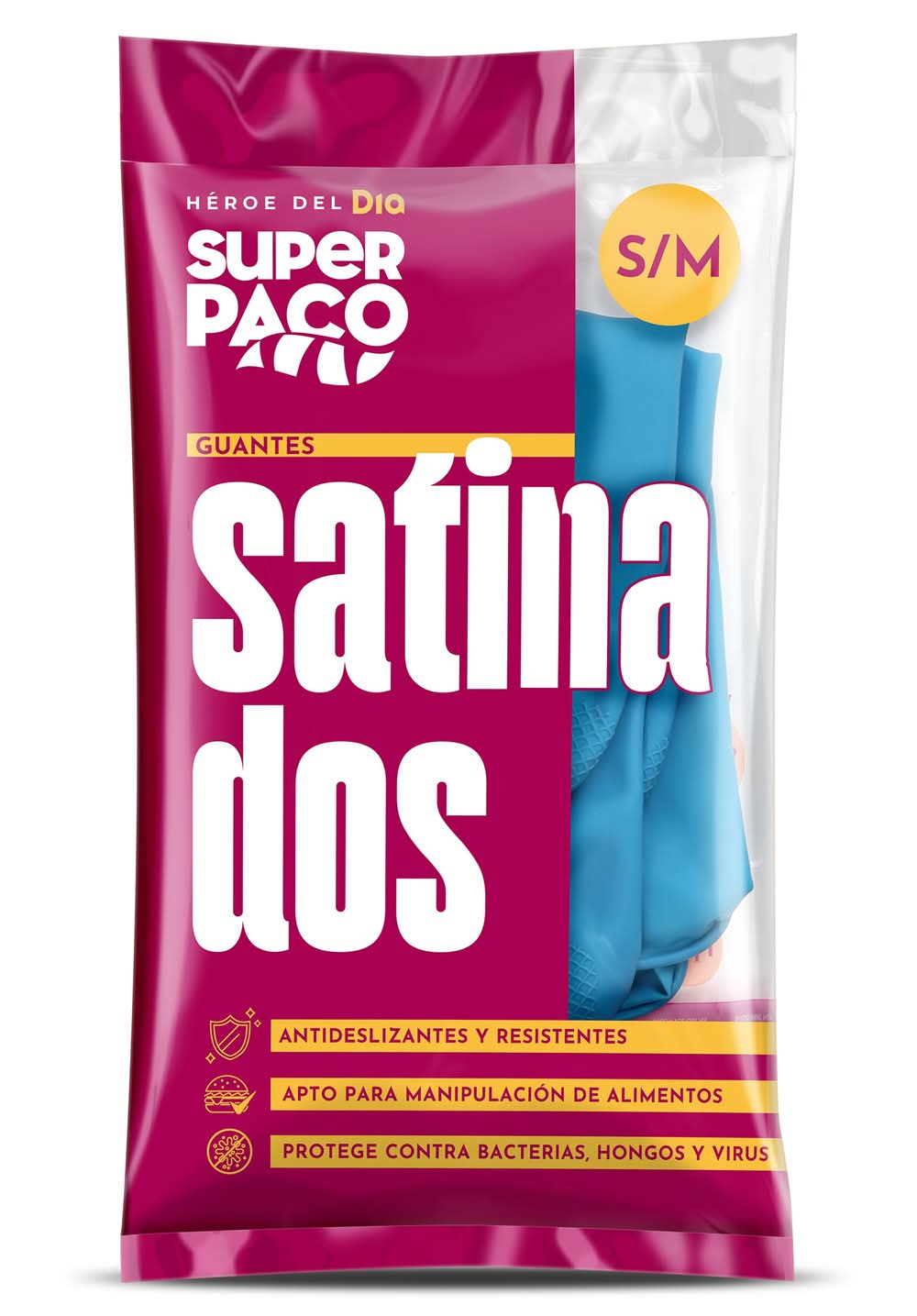 Guantes Satinados De Látex Talla S/M Super Paco De Dia Bolsa 2 Unidades