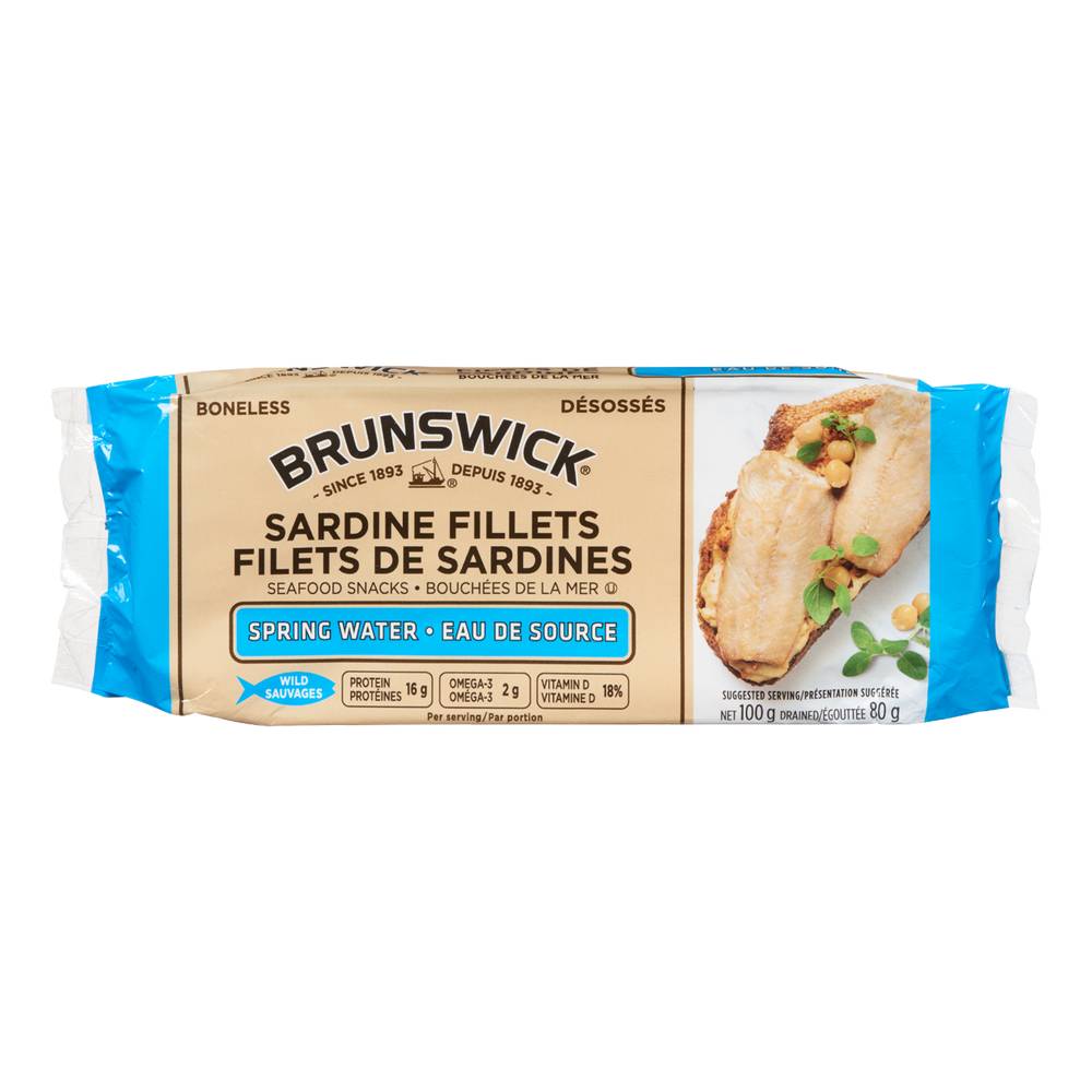 Brunswick Sardine Fillets, Spring Water (100 g)