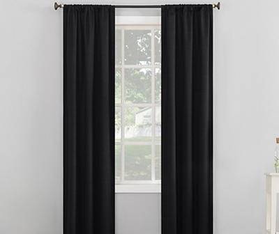 Real Living Textured Reggie Blackout Rod Pocket Curtain Panel (84 inch/black)