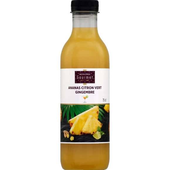 Monoprix Gourmet Jus D'Ananas Citron Vert Gingembre La Bouteille De 75 Cl