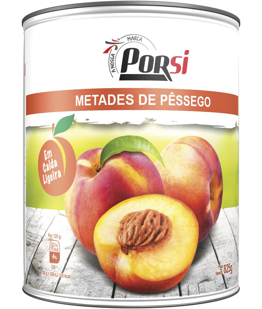 PorSi - Pessego Metades em Calda, 825 g