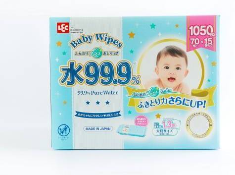 レック 水99.9％ おしりふき ベビー用 - 大判サイズ 200x180mm (70 入 x 15)