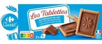 Galletas de mantequilla con tabletas de chocolate Carrefour Classic 150 g.