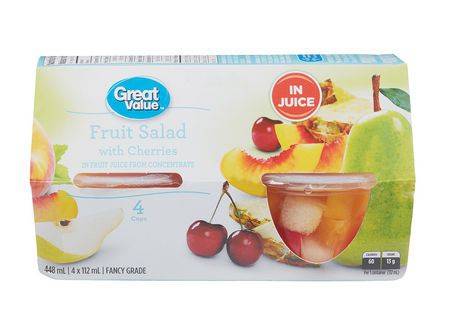 Great Value Fruit Salad With Cherries (4 ct)