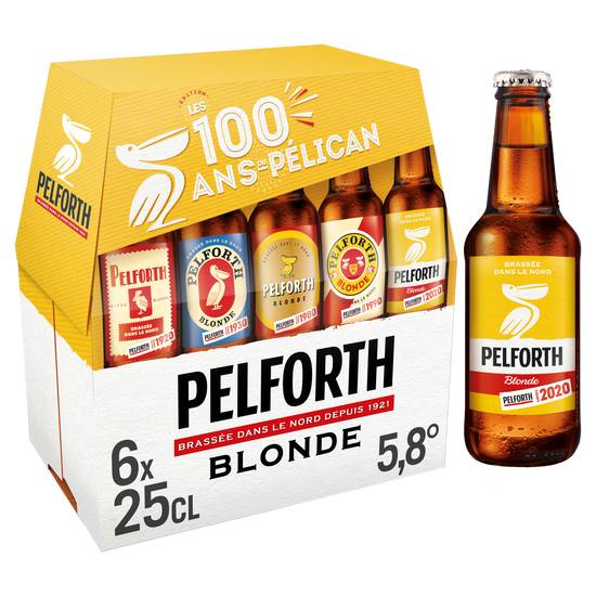 Pelforth - Bière blonde brassée (6 unités, 250 ml)