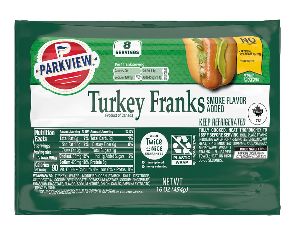 Parkview Turkey Franks, Smoke (16 oz)
