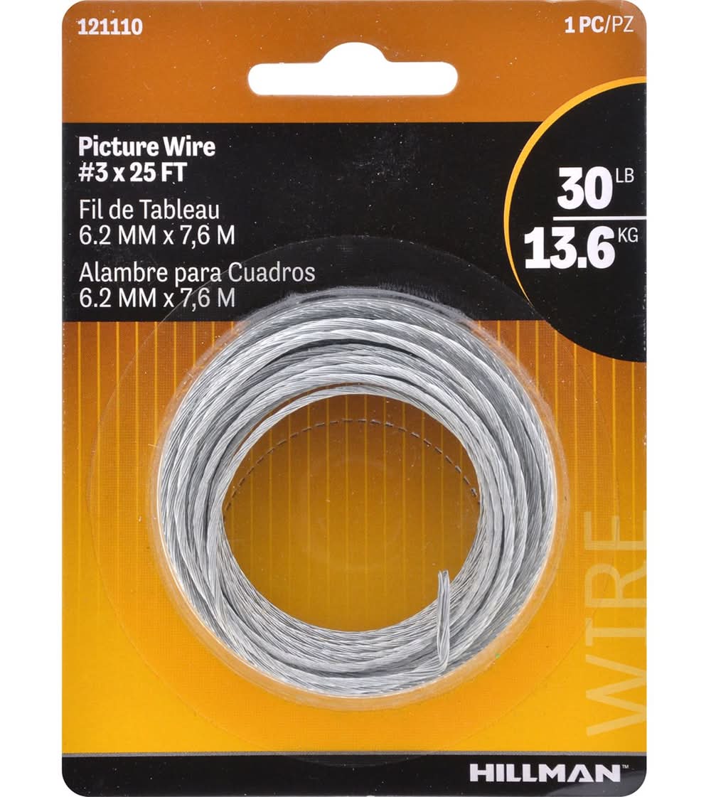 Hillman Galvanized Silver Braided Picture Wire 30 Lb 1 Pk