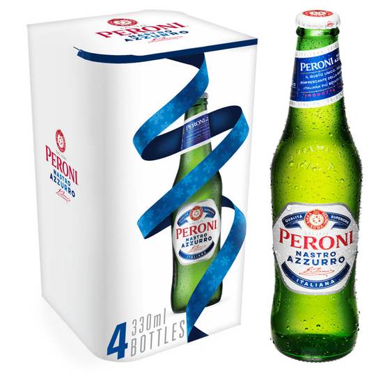 Peroni Nastro Azzurro Lager Beer Bottle 4x330ml