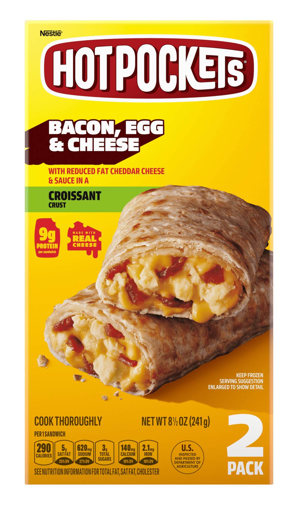 Hot Pockets Bacon Egg and Cheese Frozen Sandwiches (8.5 oz, 2 ct)