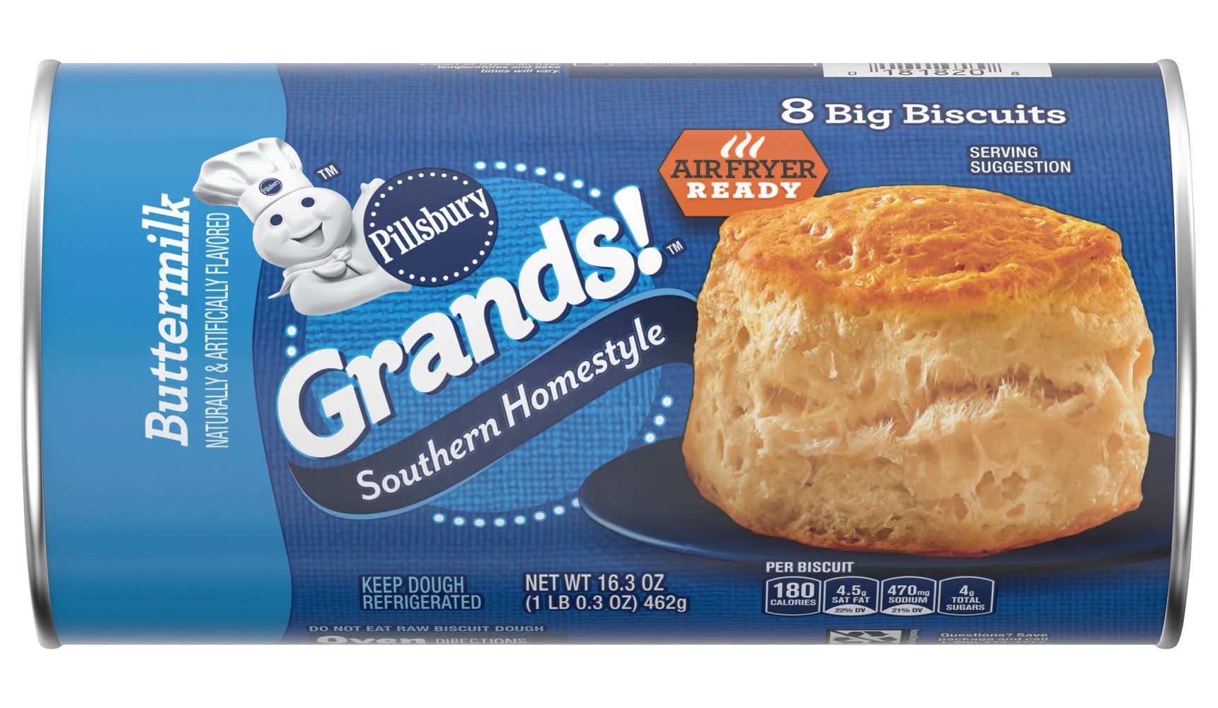 Pillsbury Grands Southern Homestyle Biscuits, Buttermilk (16.3 oz, 8 ct)