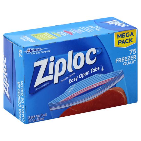Ziploc Grip 'N Seal Freezer Quart Bags (75 ct)