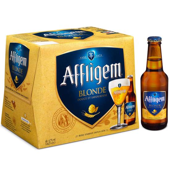 Affligem Blonde - Bière cuvée d'abbaye (12 pièces, 250 ml)