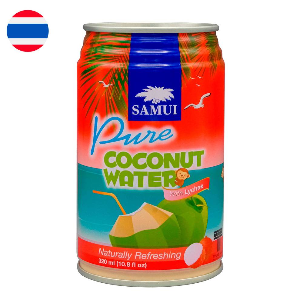 AGUA COCO PURA + LYCHE SAMUI LATA 320ML