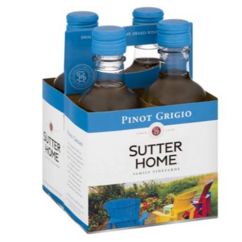 Sutter Home Pinot Grigio Wine (4 ct, 187 ml)