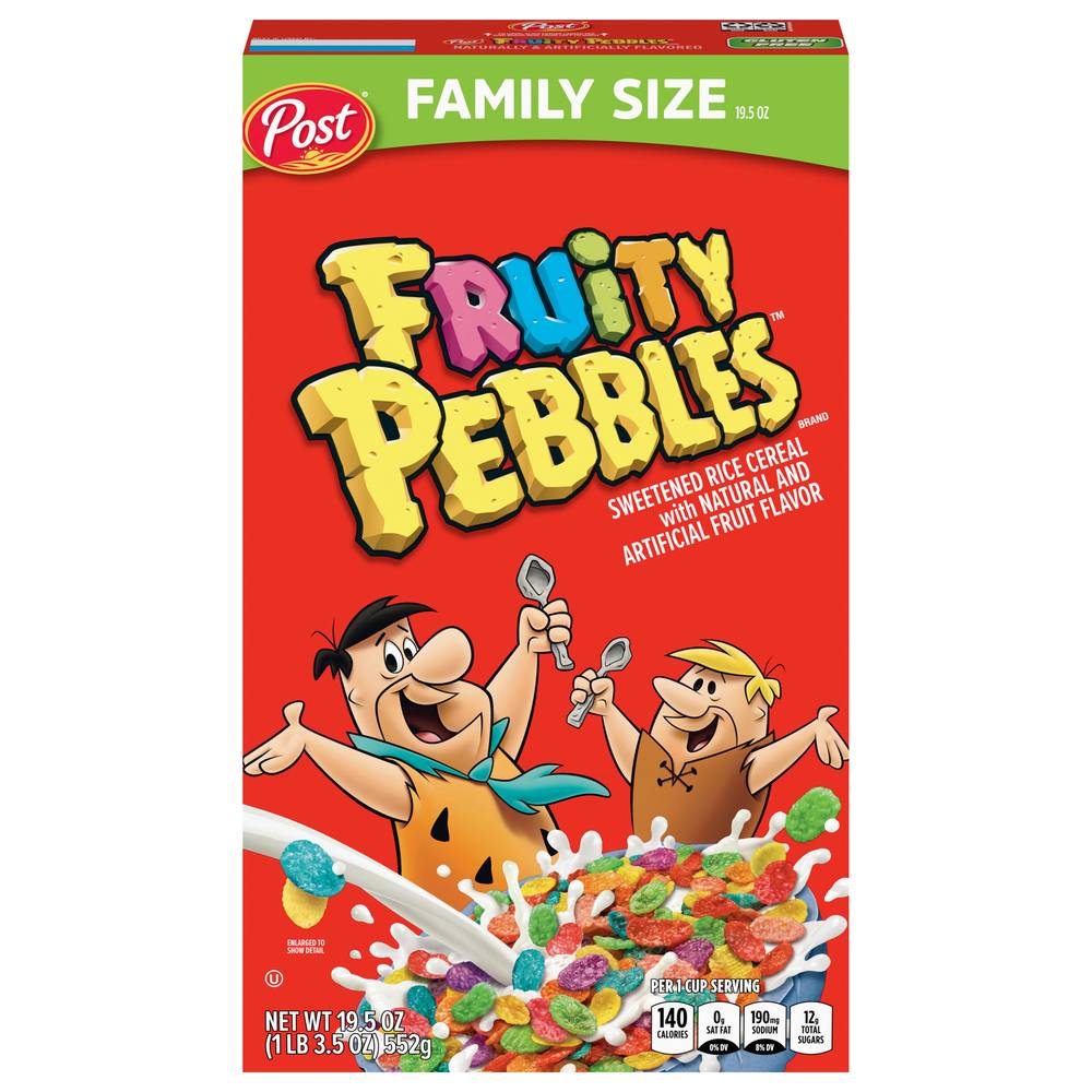 Fruity Pebbles Sweetened Rice Family Size Cereal (1.22 lbs)