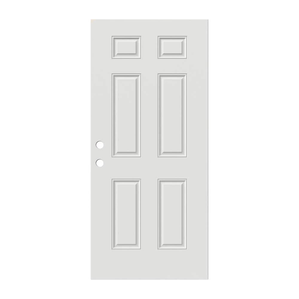 JELD-WEN 32-in x 80-in Steel Universal Reversible Primed Slab Front Door Solid Core | JW233200005