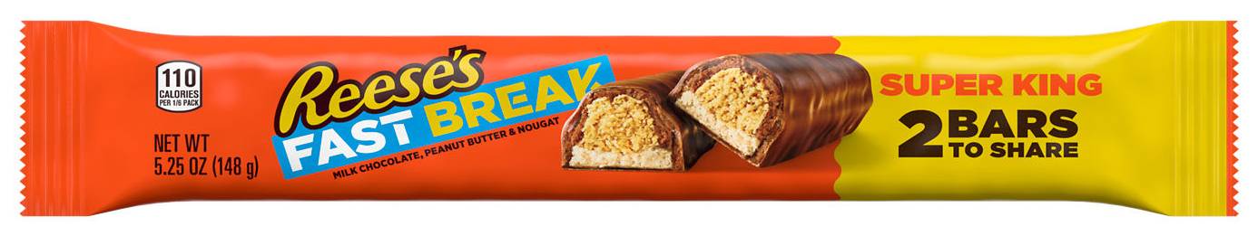 Reese's Fast Break Super King Size Candy Bars, Milk Chocolate, Peanut Butter, Nougat (5.25 oz, 2 ct)