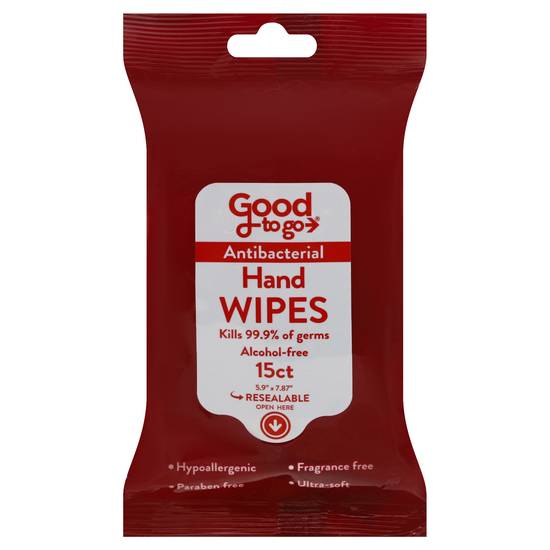 Good To Go Antibacterial Hand Wipes (15 ct)