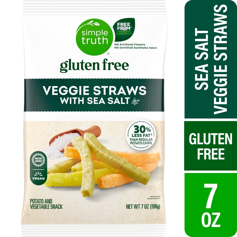 Simple Truth Gluten Free Veggie Straws Chips, Sea Salt (7 oz)
