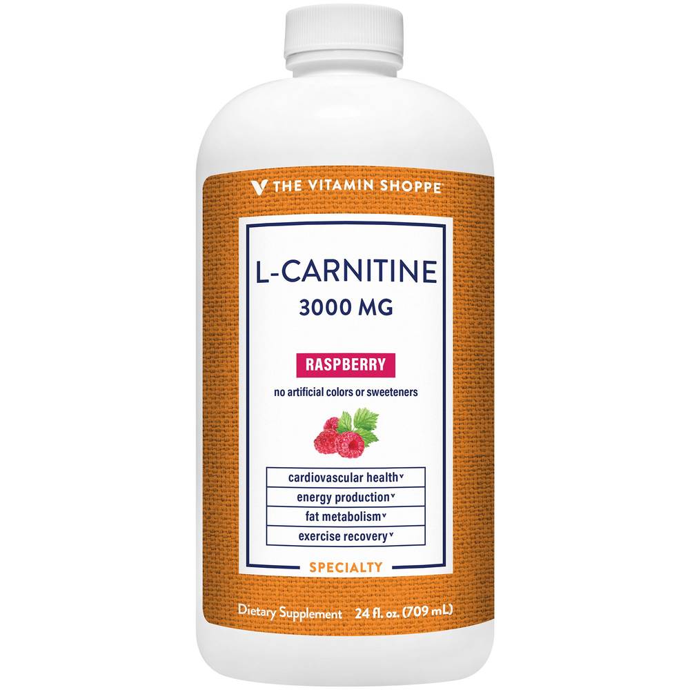 L-Carnitine - Amino Acid To Support Fat Metabolism & Cardiovascular Health - 3,000 Mg - Raspberry (24 Fl. Oz.)