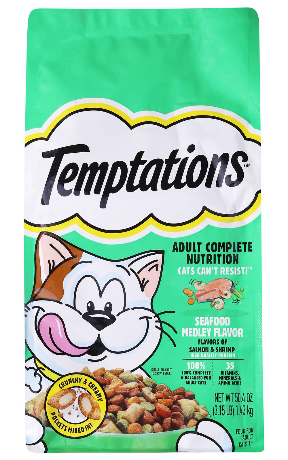 Temptations Adult Complete Nutrition Cat Food, Salmon-Shrimp (50.4 oz)