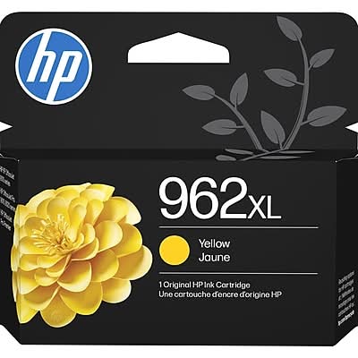HP 962XL Yellow High Yield Ink Cartridge, Prints Up to 1,600 Pages (3JA02AN#140)
