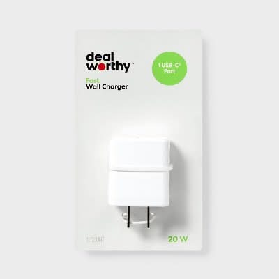 Dealworthy Single Port Usb C Wall Charger 20 W, White