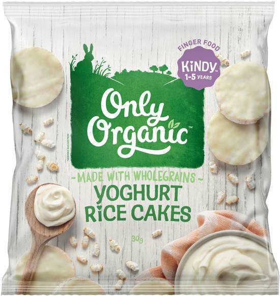 Only Organic Yoghurt Rice Cakes 30 Gram