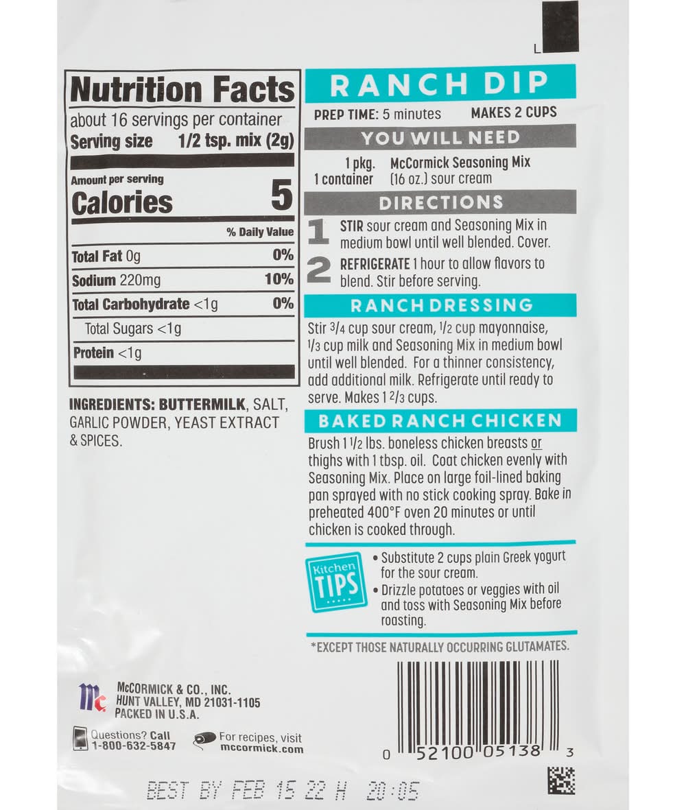 Safeway - McCormick Just 5 Homestyle Ranch Seasoning Mix (1.25 oz) - Delivery in Under an Hour | Uber Eats Safeway - McCormick Just 5 Homestyle Ranch Seasoning Mix (1.25 oz) - Delivery in Under an Hour | Uber Eats