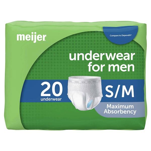 Meijer Small/Medium Maximum Absorbency Underwear For Men (20 ct)