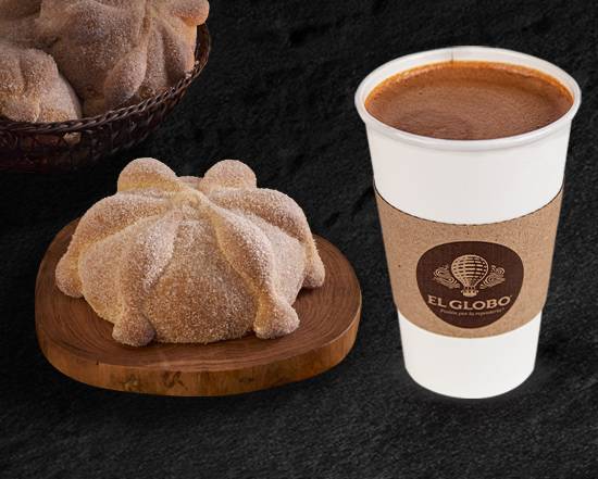 Combo Pan de Muerto + Chocolate 16 oz