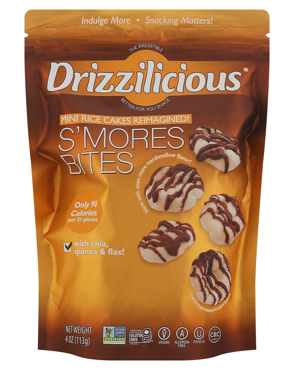 Drizzilicious Gluten Free S'mores Crunchy Drizzle Bites (4 oz, 21 ct)