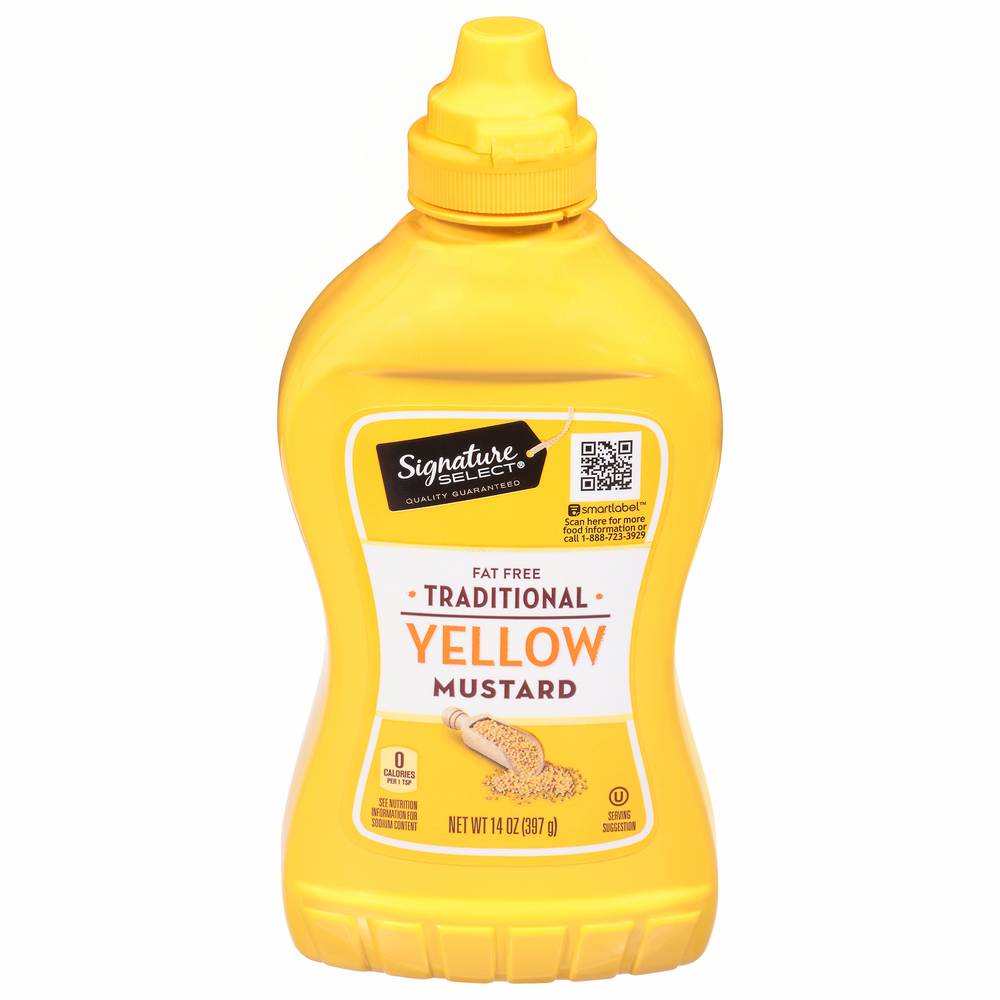 Signature Select Fat Free Traditional Yellow Mustard (14 oz)