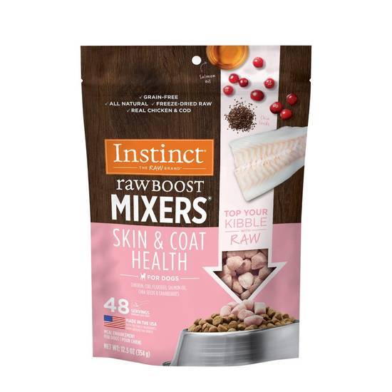 Instinct Freeze Dried Raw Boost Mixers Grain Free Skin & Coat Health Recipe Dog Food Topper By Nature's Variety (12.5 oz)