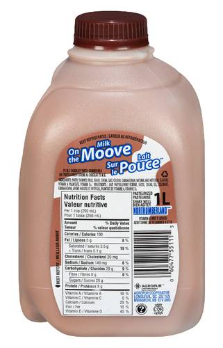 Northumberland Milk on the Moove Laft Sur Le Pouce 2% Milk, Chocolate (1 L)