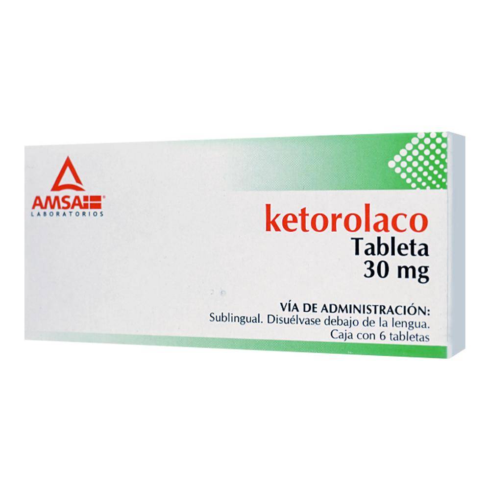 Amsa ketorolaco trometamina 30 mg (6 piezas)