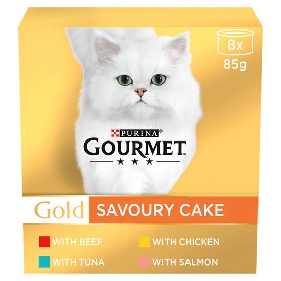 Gourmet Gold Savoury Cake Meat 8 x 85g (680g)