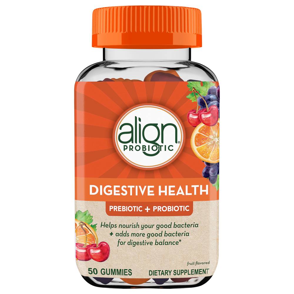 Align Digestive Health Prebiotic + Probiotic Supplement Gummies (50 ct)