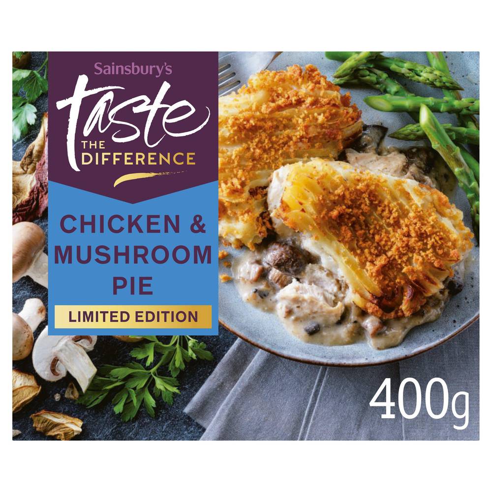 Sainsbury's Chicken & Mushroom Pie,  Limited Edition,  Taste the Difference 400g