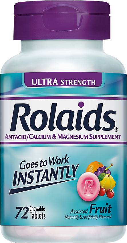 Rolaids Antacid Ultra Strength Assorted Fruit Calcium & Magnesium Supplement (72 ct)