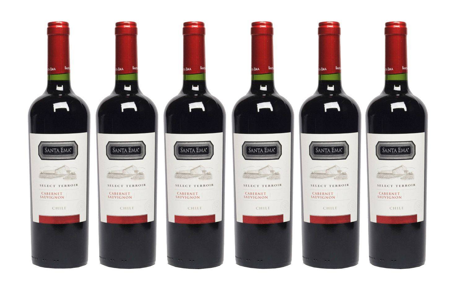 Santa ema pack vinos select terroir cabernet sauvignon (6 u x 750 ml c/u)