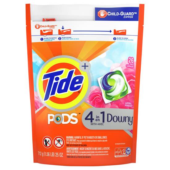 Tide Pods 4 in 1 Downy April Fresh Scent Laundry Detergent Pods (26 ct)