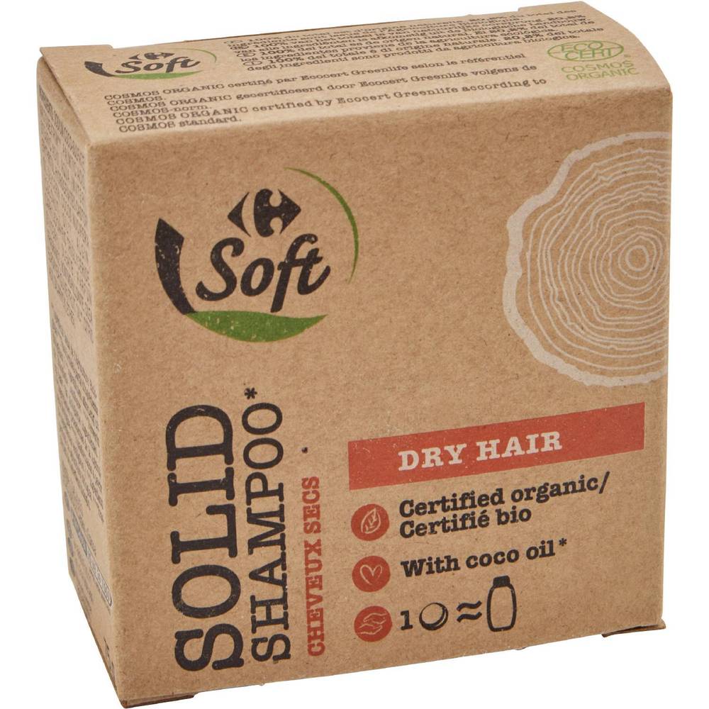 Carrefour Soft - Shampoing solide cheveux secs (75g)