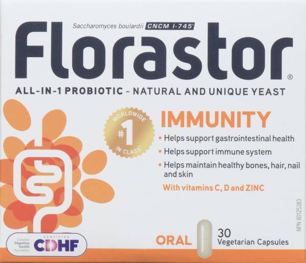 Florastor Probiotic Immunity Vegetarian Capsules (30 ct)